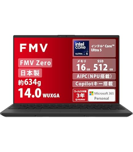 【最終値下げ／ほぼ新品】FMV Note U 512GB/32GB/Ultra7 Amazon.co.jp: 【長期5年保証付】FMVUASK1BA FMV Note U 14型 Core